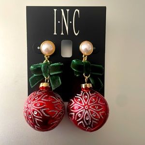Christmas Bow Ornament Earrings